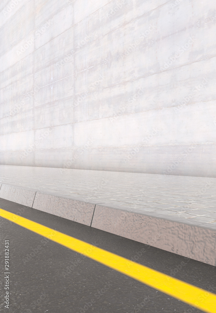 Fototapeta premium Pavement Street And Wall Backdrop