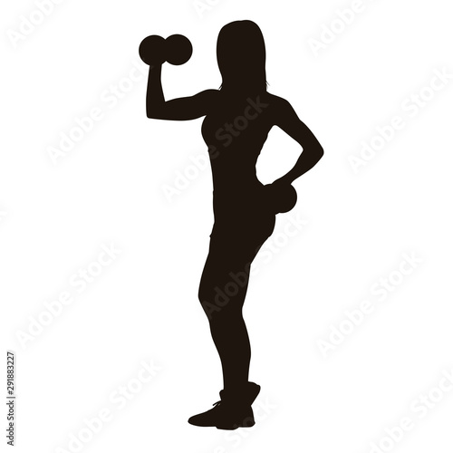 Women Exercise With Dumbbells Silhouette