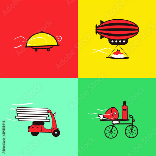 Food delivering vehicles photo