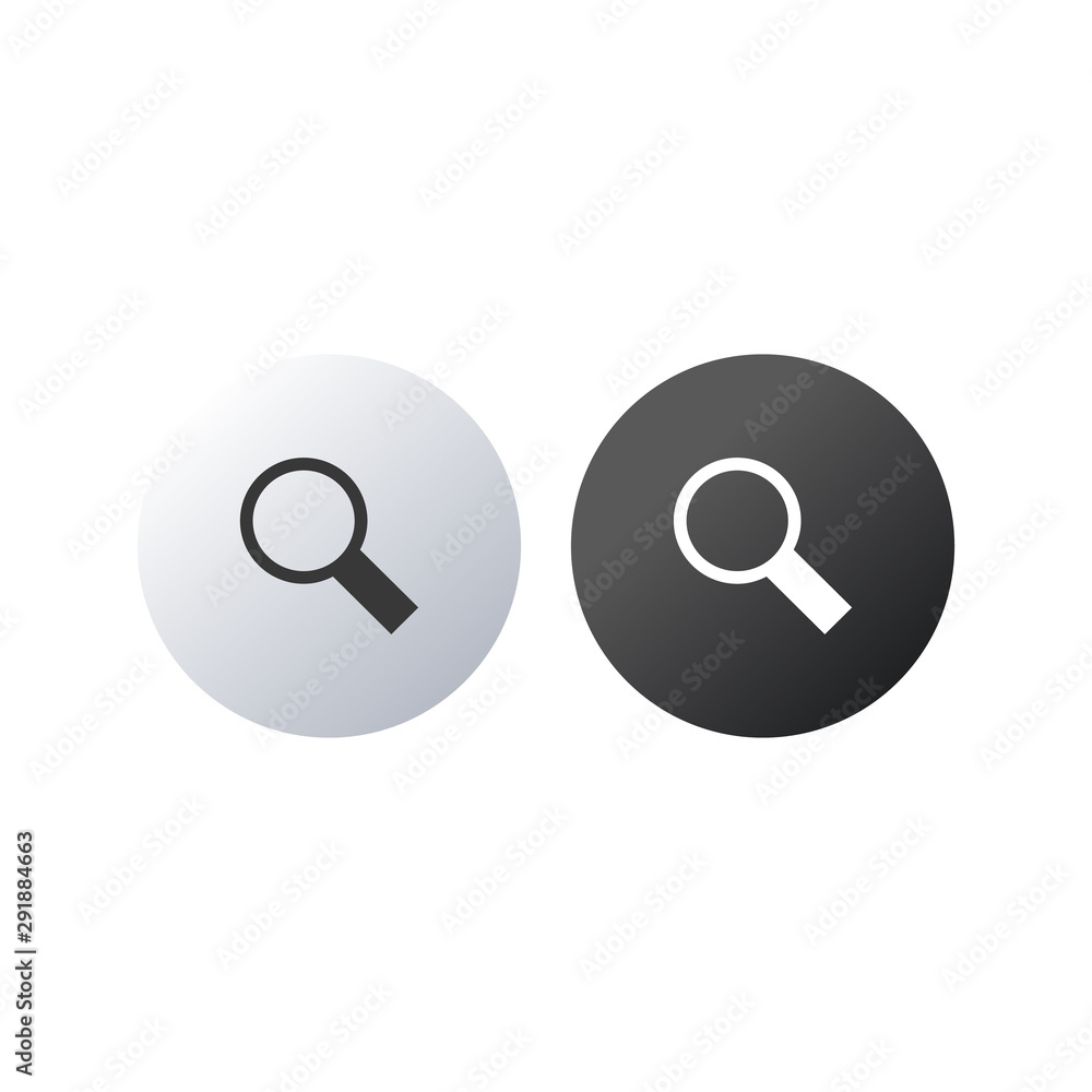 Magnifier Glass Icons. Stock vector illustration isolated on white background. Magnifier Glass Icons. Stock vector illustration isolated on white background.