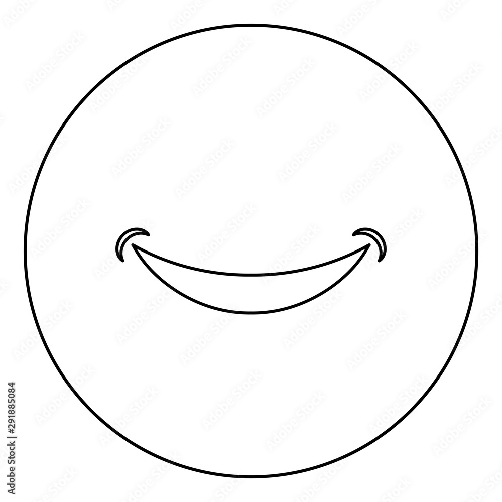 Smile Smlie doodle icon in circle round outline black color vector illustration flat style image Smile Smlie doodle icon in circle round outline black color vector illustration flat style image
