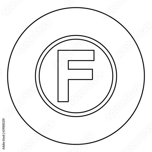 Cleaning with hydrocarbon monochlorotrichloromethane using Clothes care symbols Washing concept Laundry sign icon in circle round outline black color vector illustration flat style image