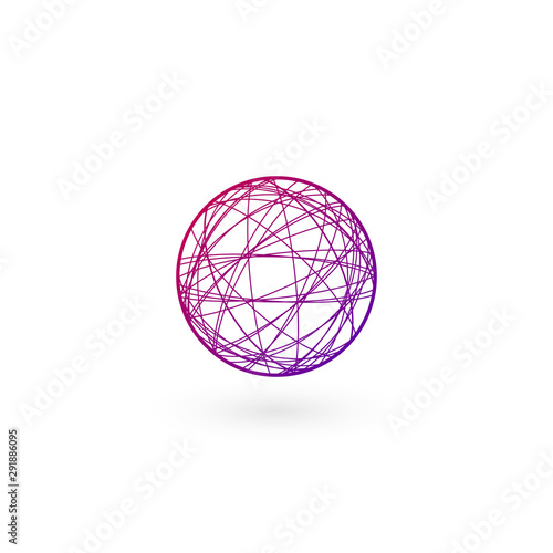 Clew ball chaos linear Logo template. Stock Vector illustration isolated on white background