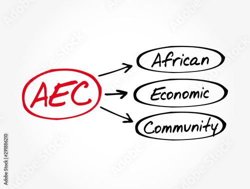 AEC - African Economic Community acronym, business concept background