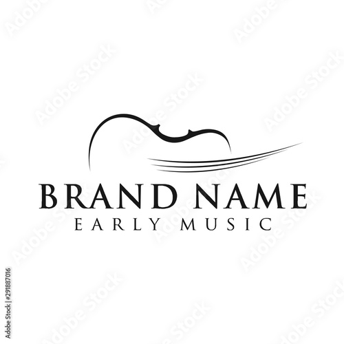 violin abstract logo vector