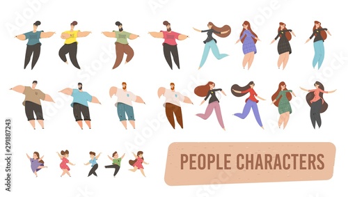 Set of People Characters Isolated on White Clipart