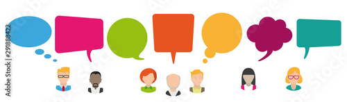 Colored Speech Bubbles Header Humans Kommunikation