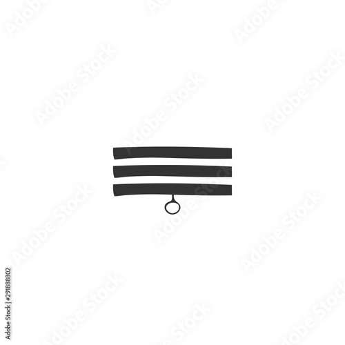 Vector hand drawn illustration. Window blinds icon.
