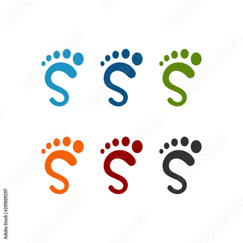 S foot logo vector