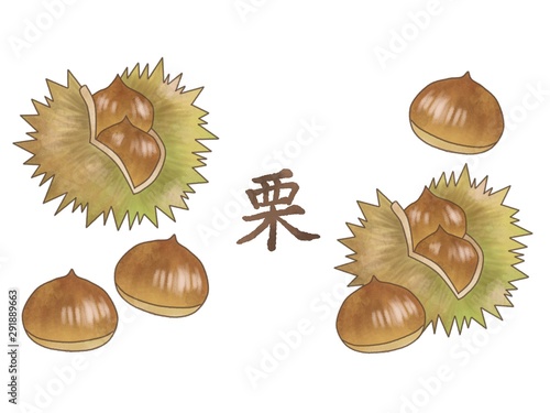 秋の味覚 栗 イラスト素材 水彩風 文字入り Stock Illustration Adobe Stock 秋の味覚 栗 イラスト素材 水彩風 文字入り Stock Illustration Adobe Stock