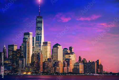 amazing view of the Lower Manhattan Financial District, New York City © maramas