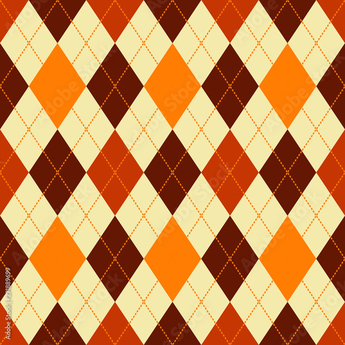 Fotobehang argyle seamless vector pattern in autumn colors