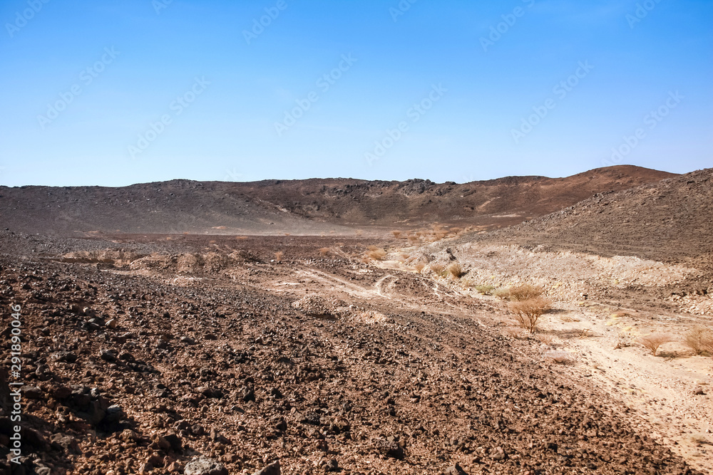 One of many volcanic craters in Harrat Kishb. Makkah Province, Saudi Arabia One of many volcanic craters in Harrat Kishb. Makkah Province, Saudi Arabia