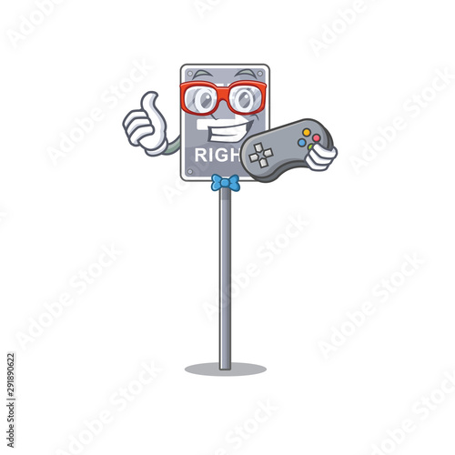 Gamer toy keep right shaped on cartoon
