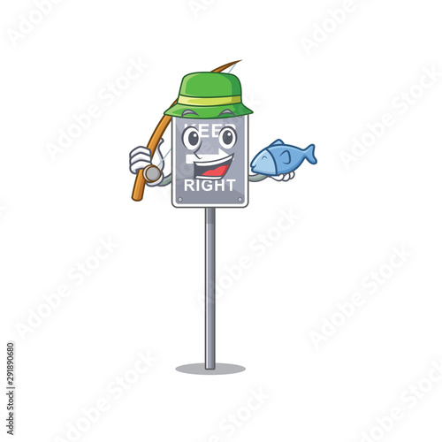 Fishing toy keep right shaped on cartoon