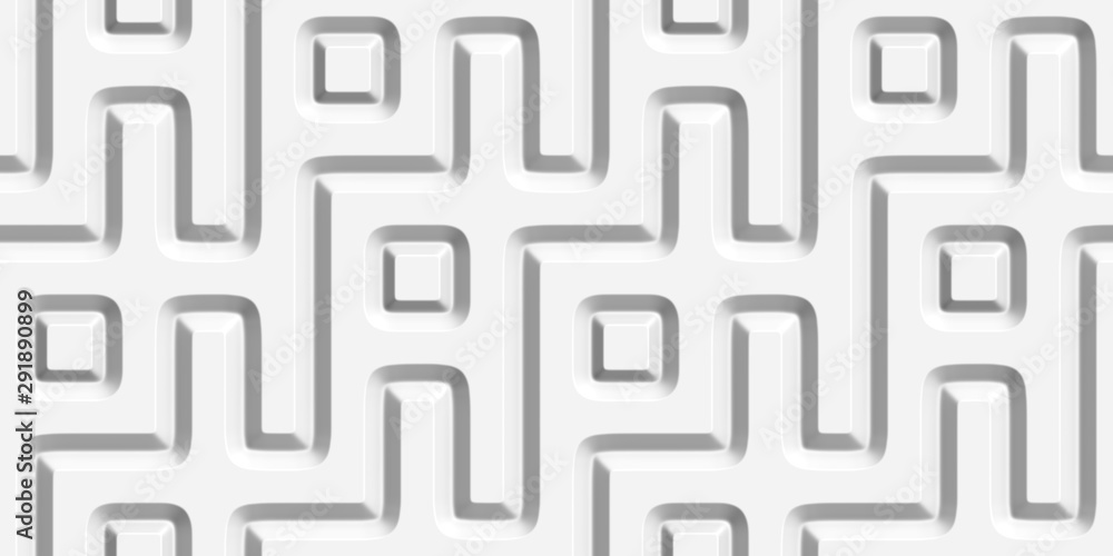 Geometric 3D white background. Seamless pattern. Rendering illustration. Geometric 3D white background. Seamless pattern. Rendering illustration.