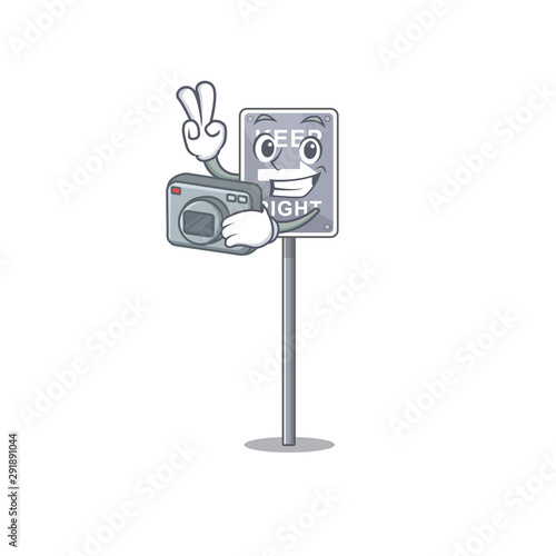 Photographer toy keep right shaped on cartoon
