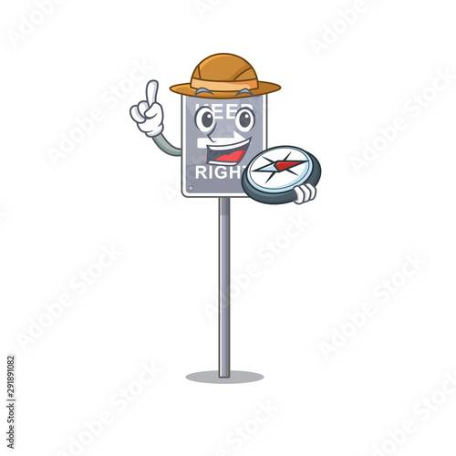 Explorer toy keep right shaped on cartoon