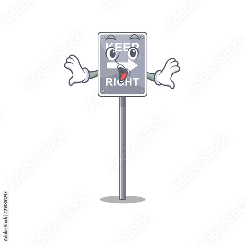 Surprised toy keep right shaped on cartoon
