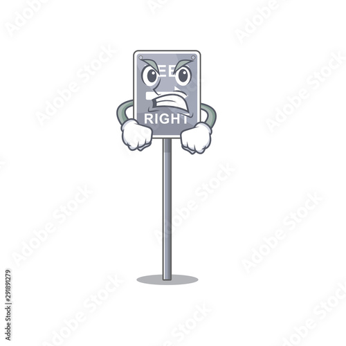 Angry toy keep right shaped on cartoon