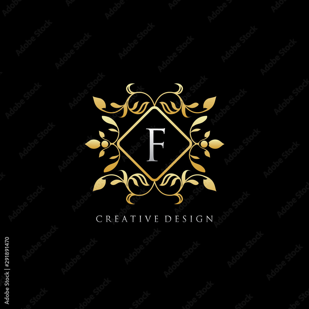 Letter F Luxury Boutique Gold Logo