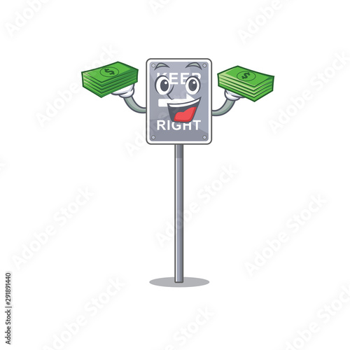 With money bag toy keep right shaped on cartoon