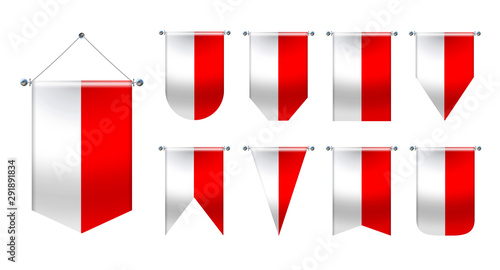 3D Realistic Pennants Hanging Flags of the INDONESIA. Vertical Template design set national flags of country for travel, sport, advertising, signboard, website, award, achievement, festival, carnaval Free Download 3D Realistic Pennants Hanging Flags of the INDONESIA. Vertical Template design set national flags of country for travel, sport, advertising, signboard, website, award, achievement, festival, carnaval - GFXLoad