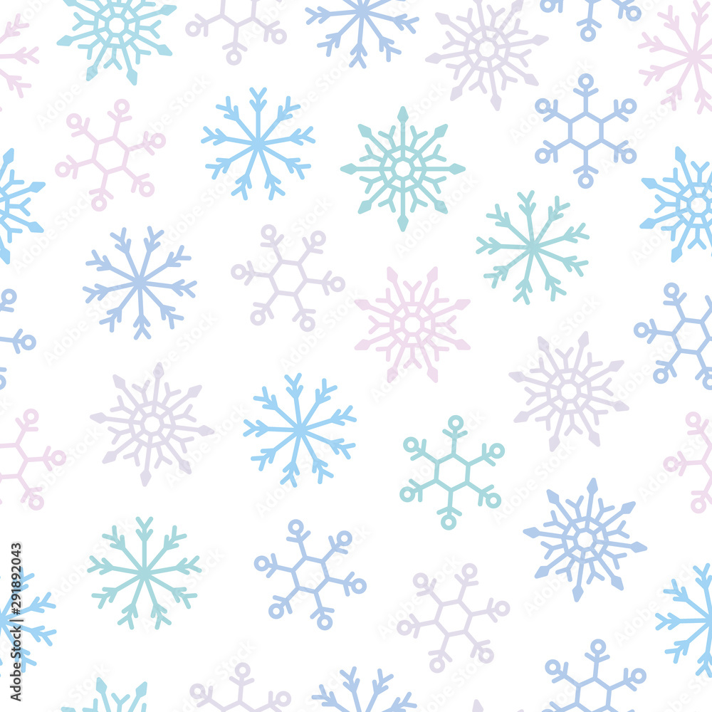 Snow-flake seamless pattern for decorative design. Magic white snowfall texture. Merry christmas vector illustration Snow-flake seamless pattern for decorative design. Magic white snowfall texture. Merry christmas vector illustration