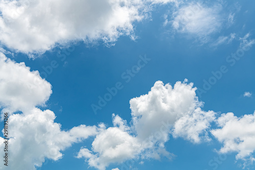 White cloud on blue sky on day time for background.