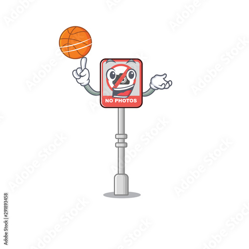 With basketball no camera stuck to cartoon door