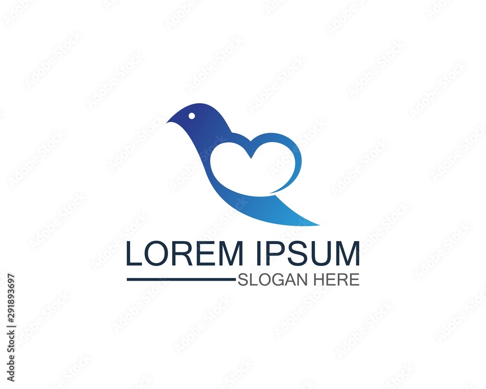 Obraz premium Bird logo template design vector, concept creative icon