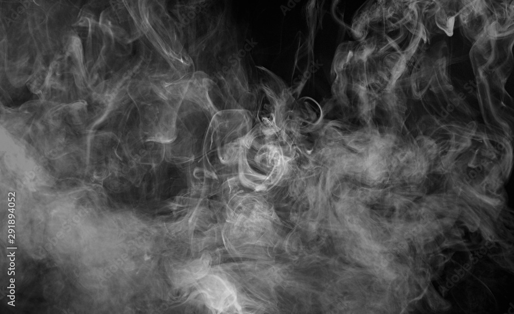 Smoke isolated on black background
