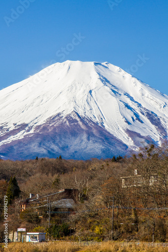 Mt Fuji with snow in winter, Japan
