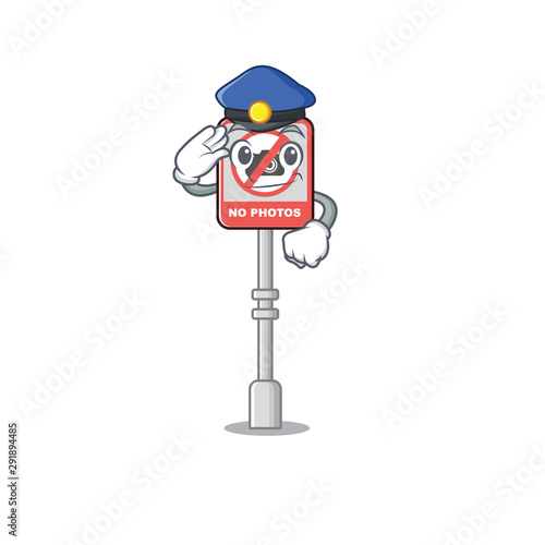 Police no camera stuck to cartoon door