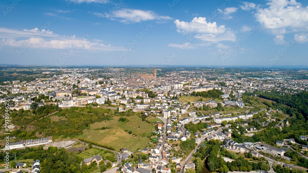 Aerial view of Rodez city in the Aveyron Aerial view of Rodez city in the Aveyron