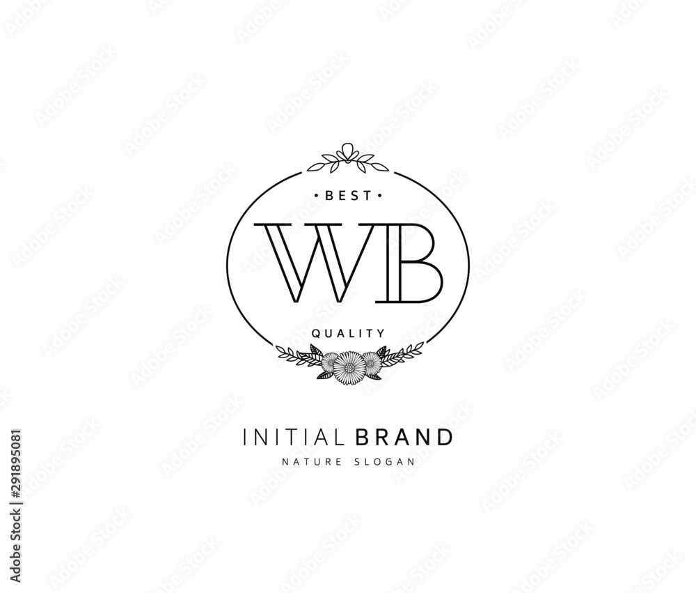 W B WB Beauty vector initial logo, handwriting logo of initial signature, wedding, fashion, jewerly, boutique, floral and botanical with creative template for any company or business. W B WB Beauty vector initial logo, handwriting logo of initial signature, wedding, fashion, jewerly, boutique, floral and botanical with creative template for any company or business.