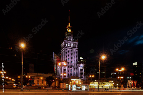 night view of Warsaw 