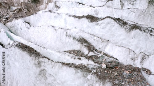 Chalaadi Glacier in Georgia, close shot from a drone photo