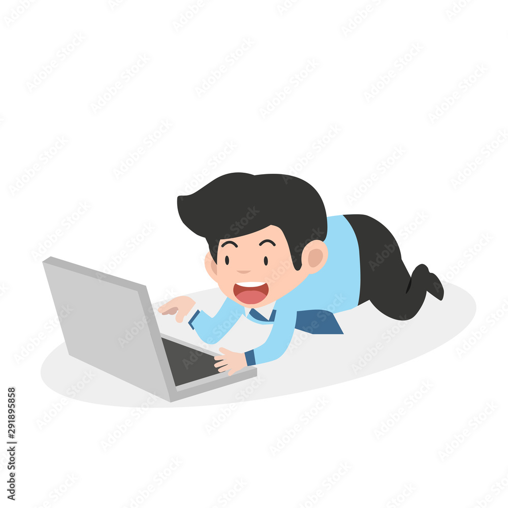 businessman working on laptop computer businessman working on laptop computer