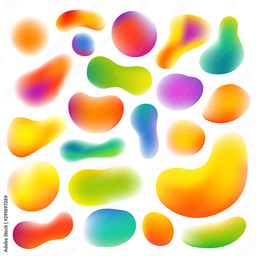 Different abstract colorful shapes vector set