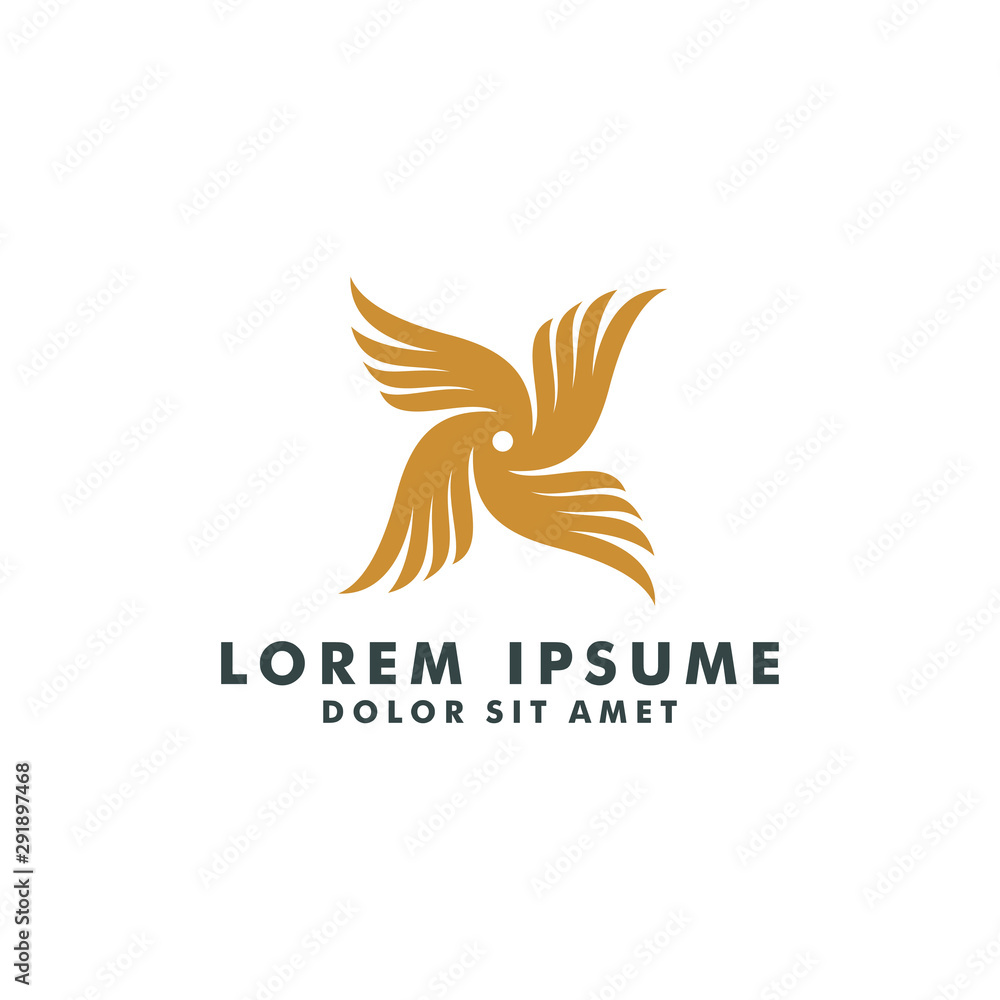 Obraz premium Wing logo template icon design vector