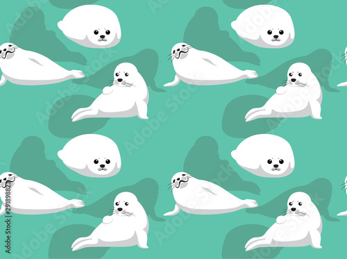Harp Seal Pup Cute Background Seamless Wallpaper
