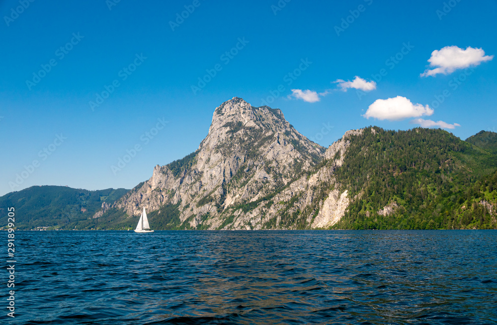 View from lake Traunsee in Salzkammergut, Austria