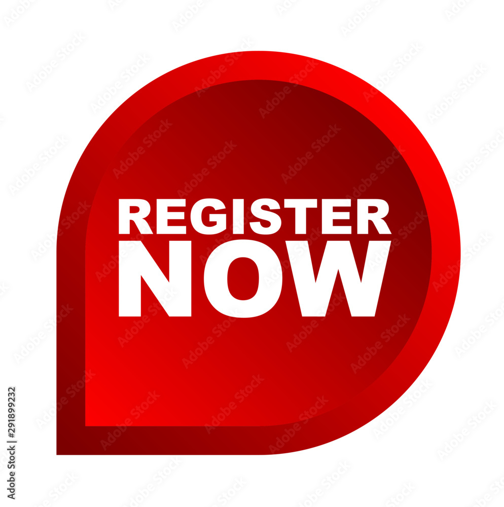 red vector banner register now red vector banner register now