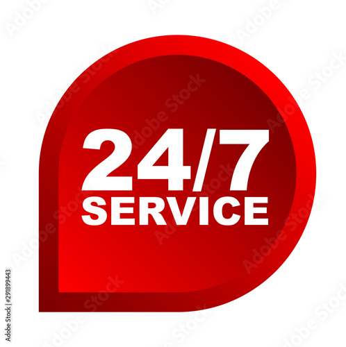 red vector banner 24/7 service