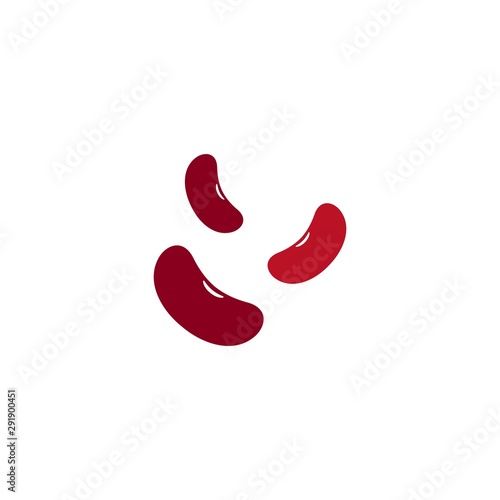 Red kidney beans template logo vector icon illustration design 