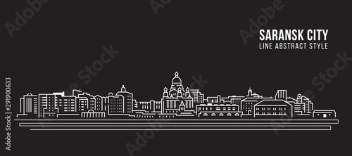 Cityscape Building Line art Vector Illustration design - Saransk city