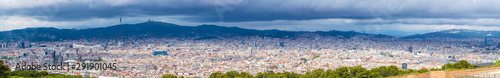Fototapeta Naklejka Na Ścianę i Meble -  Top panoramic view of Barcelona Spain