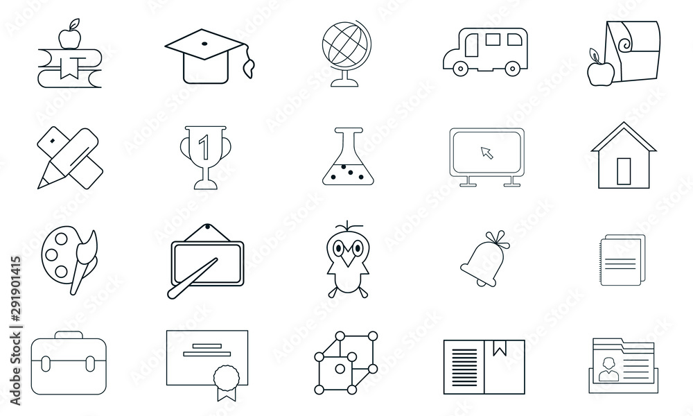 Education icon pack for academic and learning tools Education icon pack for academic and learning tools