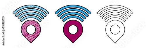 online location finder design vector with texture. editable outline for other style